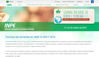 Imagem do Hotsite Semana Nacional de Ciência e Tecnologia 2016