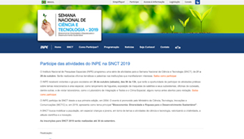 Imagem do Hotsite Semana Nacional de Ciência e Tecnologia 2019